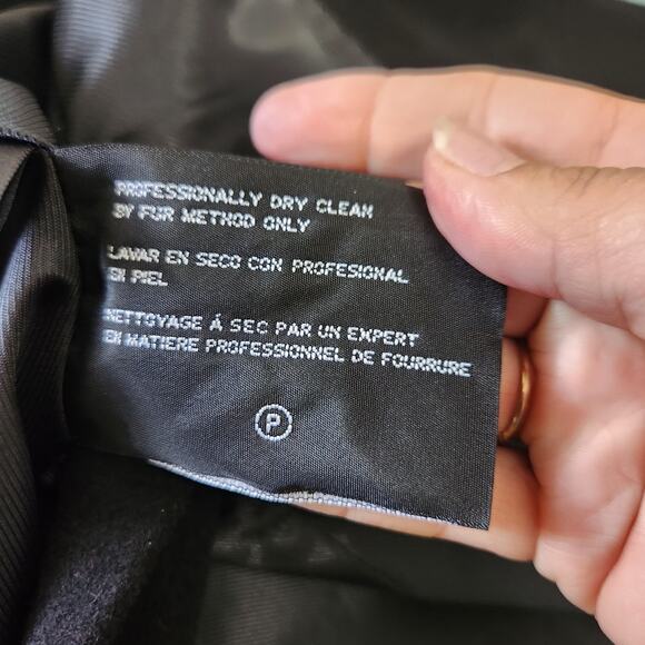 New Ellen Tracy Black Wool Blend Coat Cape Poncho XL Faux Fur Trim - Picture 6 of 8